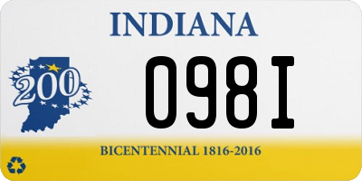 IN license plate 098I