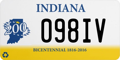 IN license plate 098IV