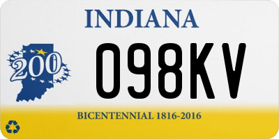 IN license plate 098KV