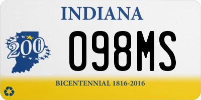 IN license plate 098MS