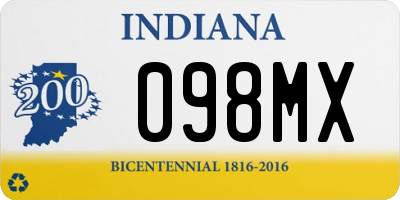 IN license plate 098MX