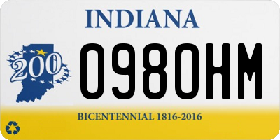 IN license plate 098OHM