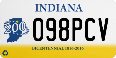 IN license plate 098PCV