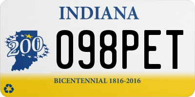 IN license plate 098PET