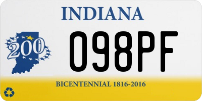 IN license plate 098PF