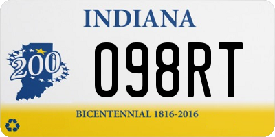 IN license plate 098RT