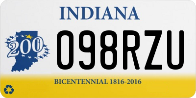 IN license plate 098RZU