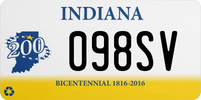 IN license plate 098SV