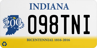 IN license plate 098TNI