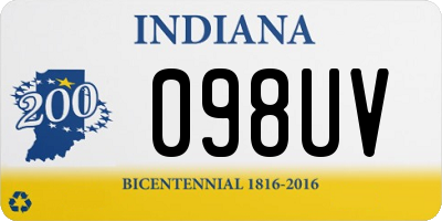 IN license plate 098UV