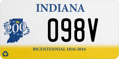 IN license plate 098V