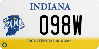 IN license plate 098W