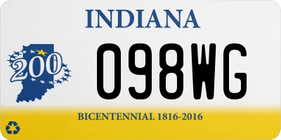 IN license plate 098WG
