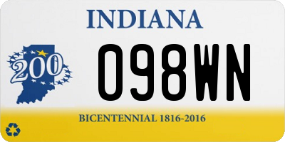 IN license plate 098WN