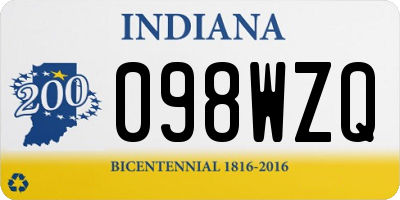IN license plate 098WZQ