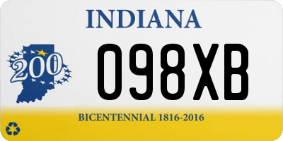 IN license plate 098XB