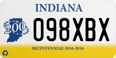IN license plate 098XBX
