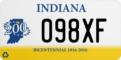 IN license plate 098XF