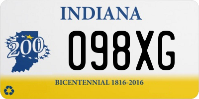 IN license plate 098XG