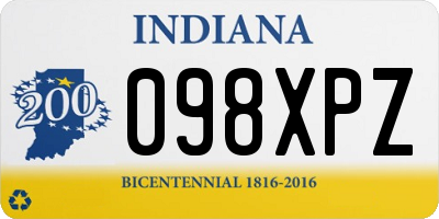 IN license plate 098XPZ