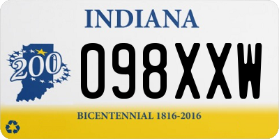 IN license plate 098XXW