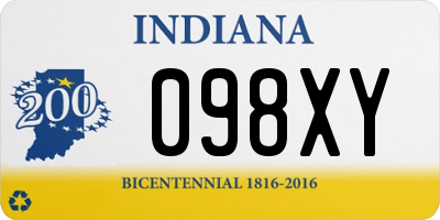 IN license plate 098XY