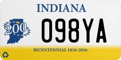 IN license plate 098YA