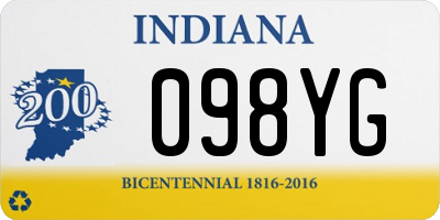 IN license plate 098YG