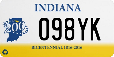 IN license plate 098YK