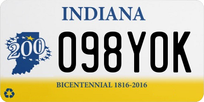 IN license plate 098YOK
