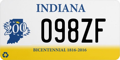 IN license plate 098ZF