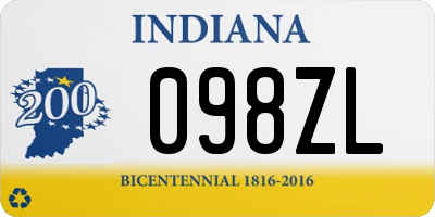 IN license plate 098ZL