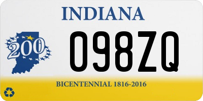 IN license plate 098ZQ