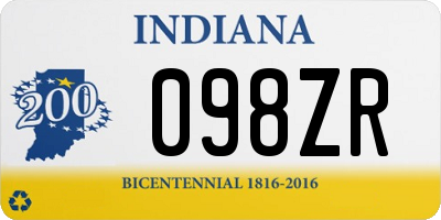 IN license plate 098ZR