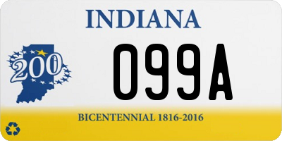 IN license plate 099A