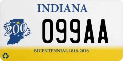 IN license plate 099AA