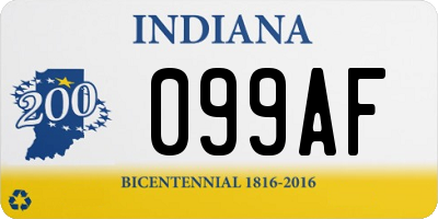 IN license plate 099AF