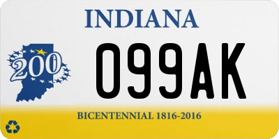 IN license plate 099AK