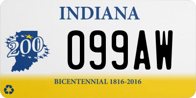 IN license plate 099AW