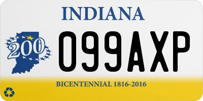 IN license plate 099AXP
