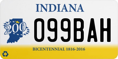 IN license plate 099BAH