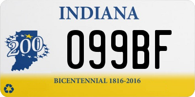 IN license plate 099BF