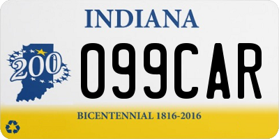 IN license plate 099CAR