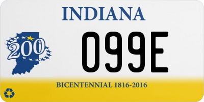 IN license plate 099E