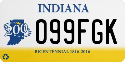 IN license plate 099FGK