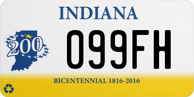 IN license plate 099FH