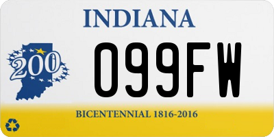 IN license plate 099FW