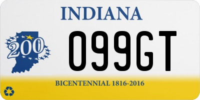 IN license plate 099GT