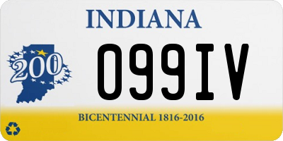 IN license plate 099IV