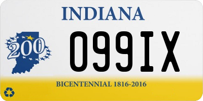 IN license plate 099IX